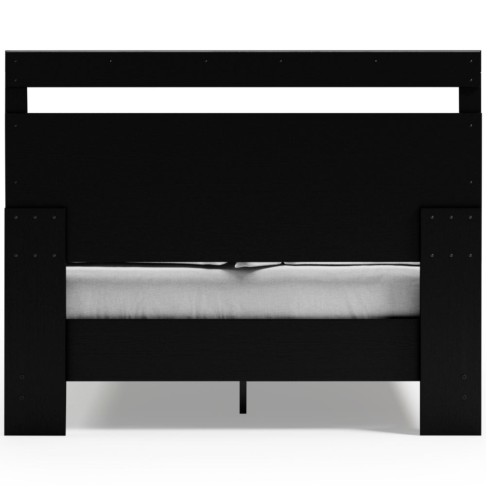Finch Queen Panel Platform Bed - Black/Brown (7)