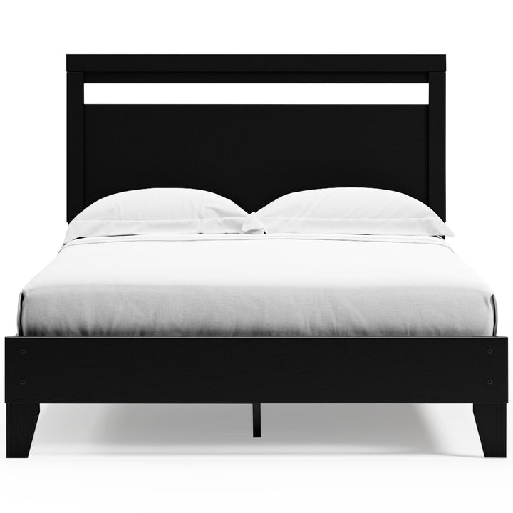 Finch Queen Panel Platform Bed - Black/Brown (4)