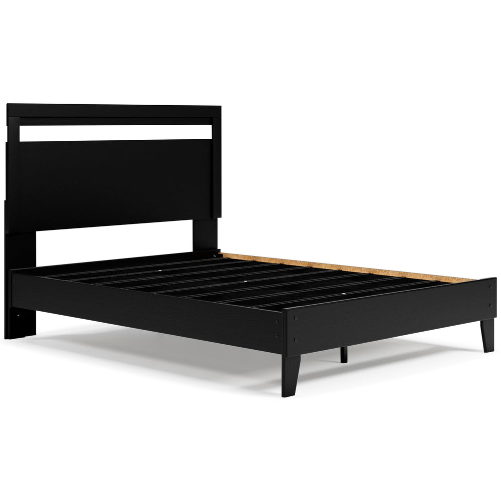 Finch Queen Panel Platform Bed - Black/Brown (3)