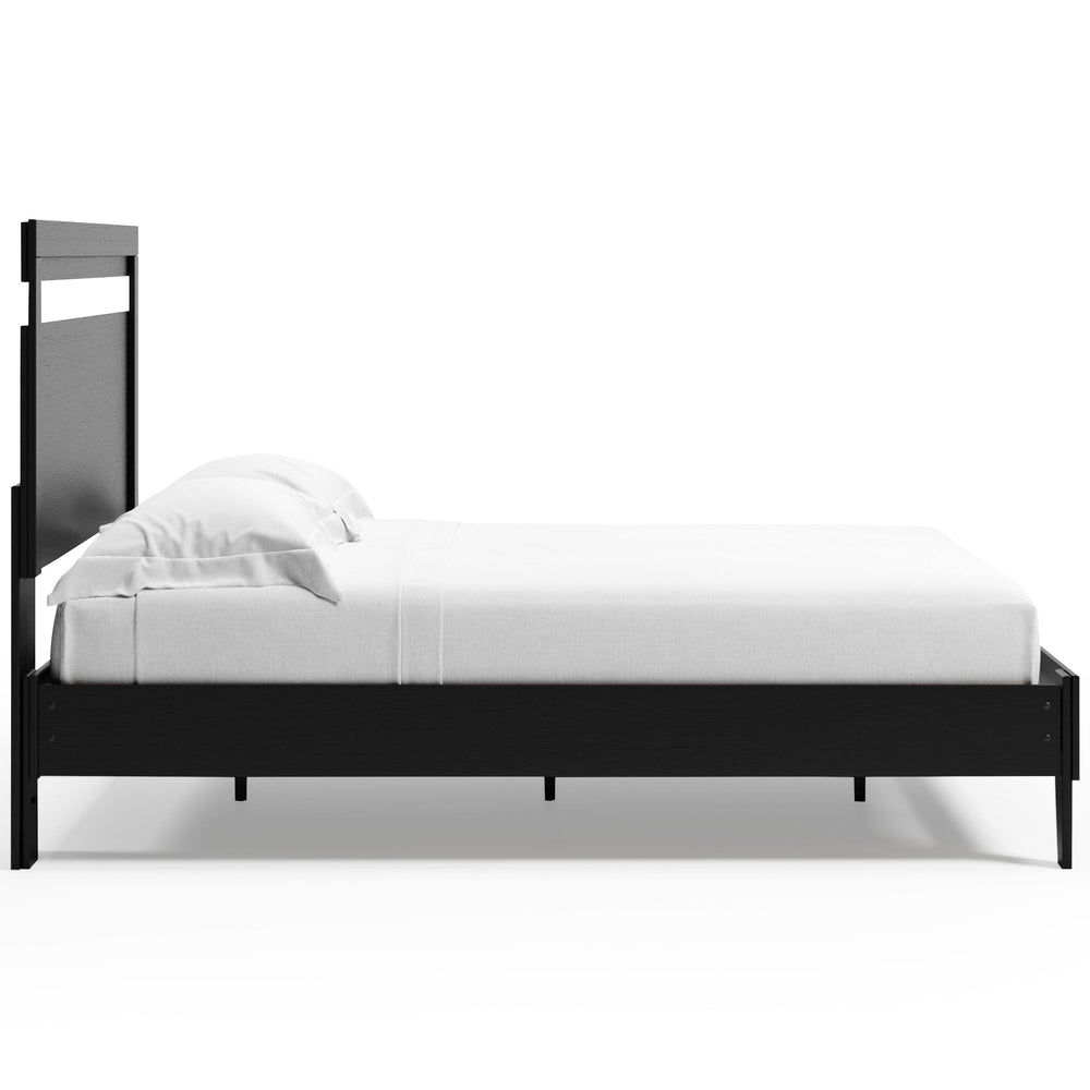 Finch Queen Panel Platform Bed - Black/Brown (6)