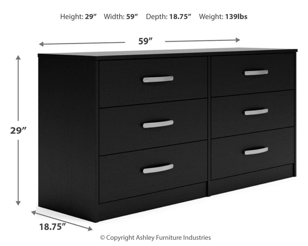 Finch Queen Panel Platform Bed with Dresser and Nightstand - Black (12)