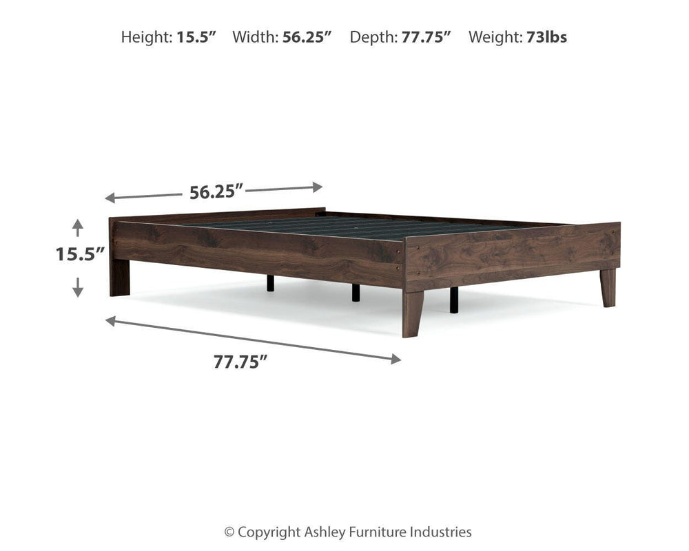 Calverson Full Platform Bed - Light Brown (14)