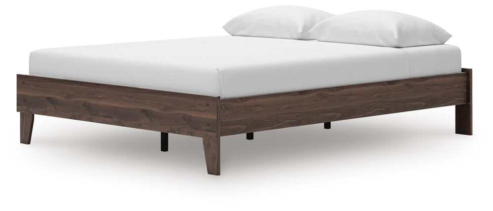 Calverson Queen Platform Bed - Light Brown (5)