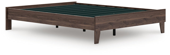 Calverson Queen Platform Bed - Light Brown (3)