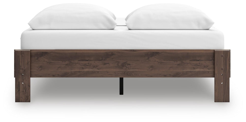 Calverson Queen Platform Bed - Light Brown (7)