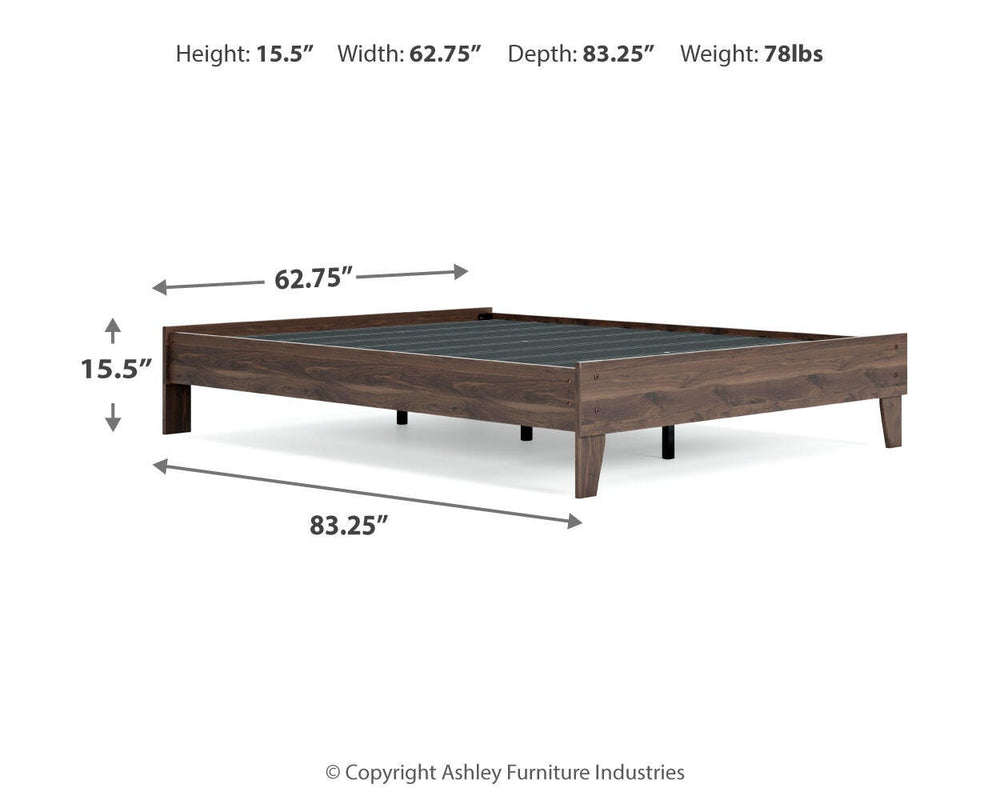 Calverson Queen Platform Bed - Light Brown (14)