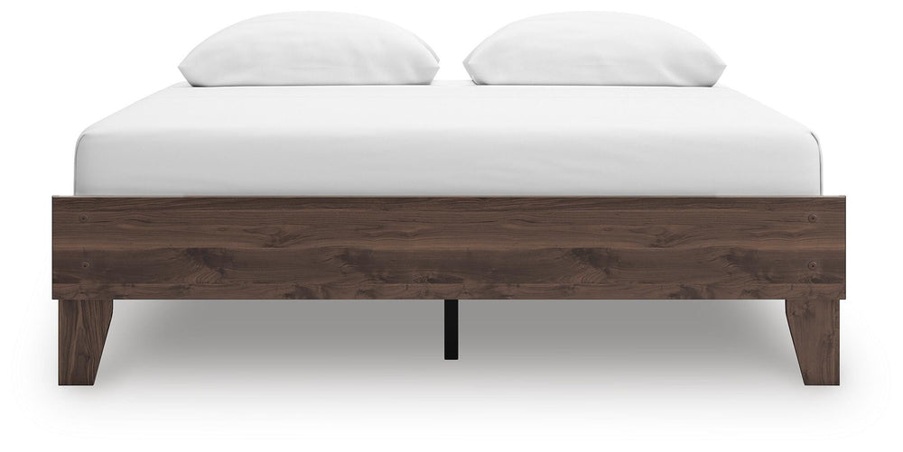 Calverson Queen Platform Bed - Light Brown (4)