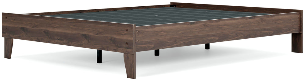 Calverson Queen Platform Bed - Light Brown (10)