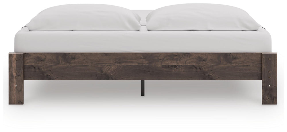 Calverson King Platform Bed - Light Brown (4)