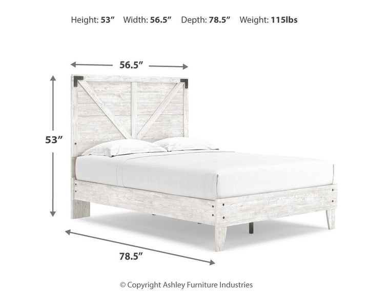 Shawburn Full Crossbuck Panel Platform Bed - White/Dark Charcoal Gray (4)