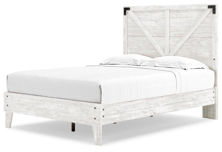 Shawburn Full Crossbuck Panel Platform Bed - White/Dark Charcoal Gray (5)