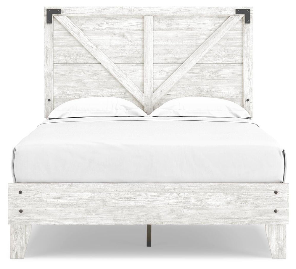Shawburn Full Crossbuck Panel Platform Bed - White/Dark Charcoal Gray (3)