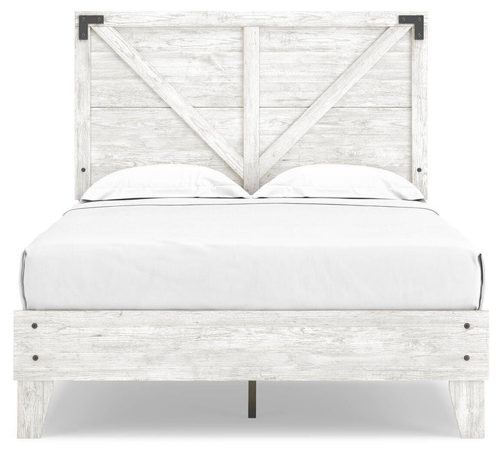 Shawburn Full Panel Bed with Chest - White/Brown (2)