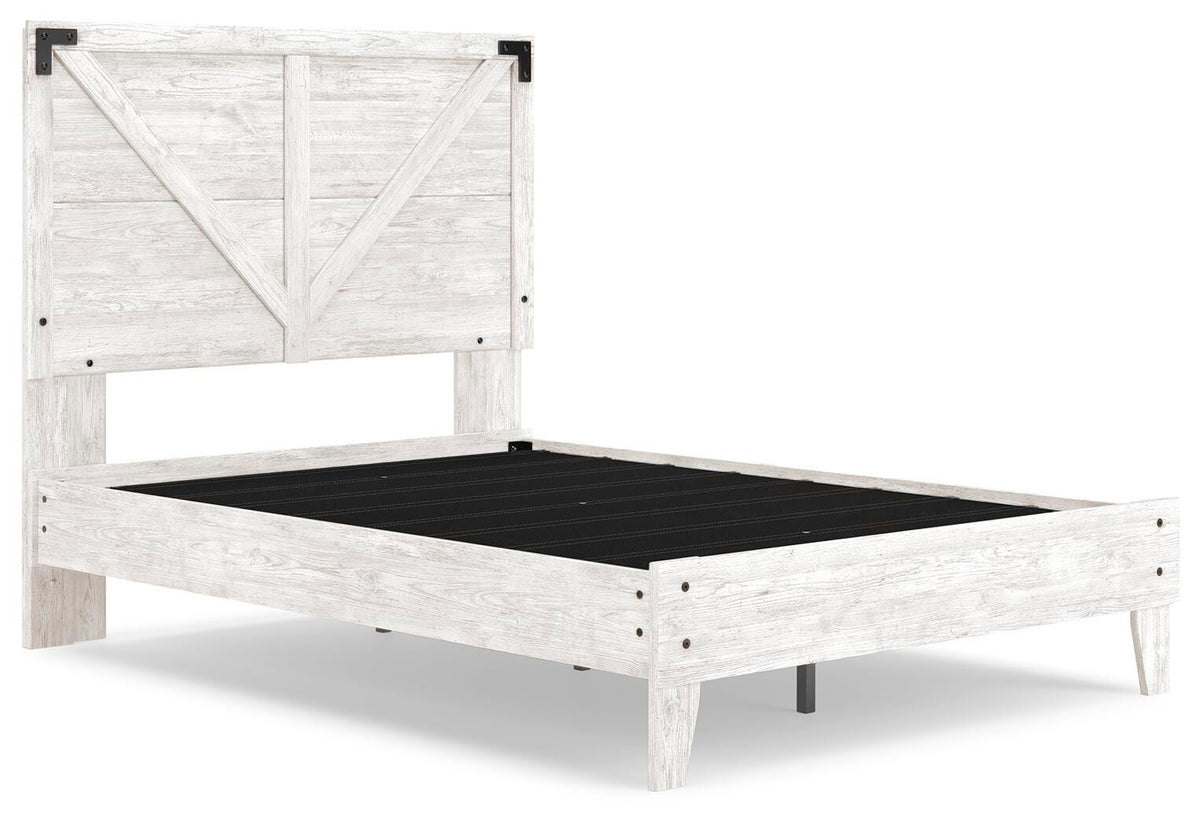 Shawburn Full Crossbuck Panel Platform Bed - White/Dark Charcoal Gray (2)