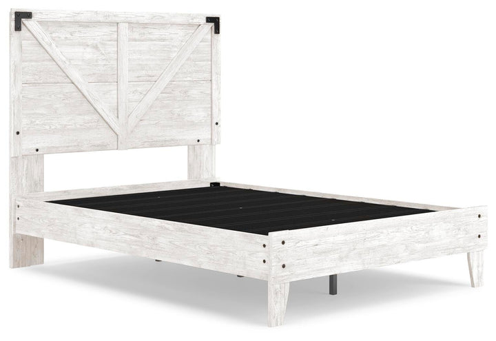 Shawburn Full Crossbuck Panel Platform Bed - White/Dark Charcoal Gray (2)
