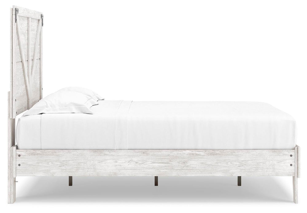 Shawburn Full Panel Bed with Chest - White/Brown (4)
