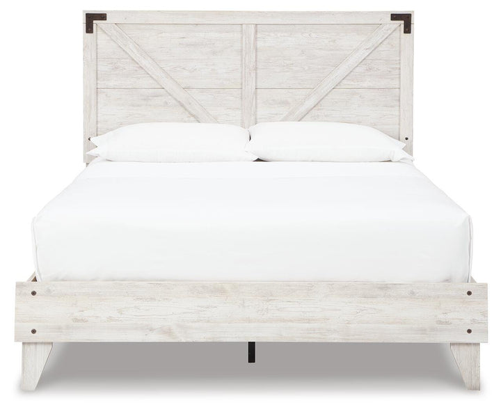 Shawburn Queen Crossbuck Panel Platform Bed - White/Dark Charcoal Gray (3)