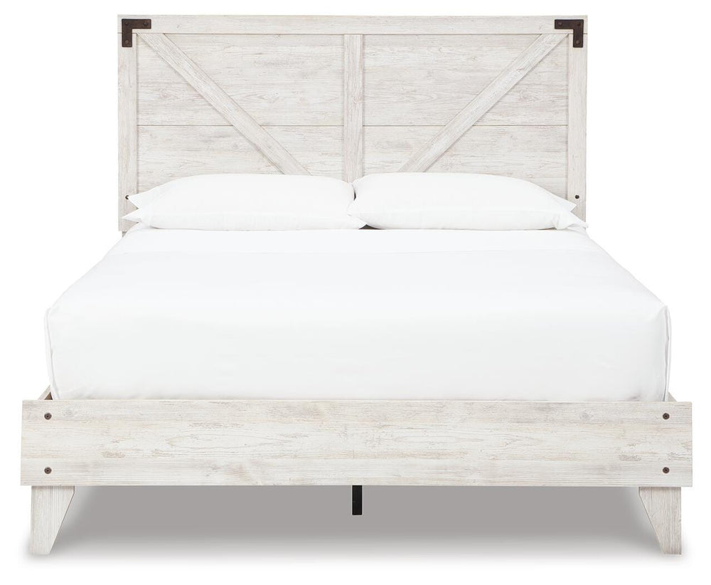Shawburn Queen Crossbuck Panel Platform Bed - White/Dark Charcoal Gray (3)