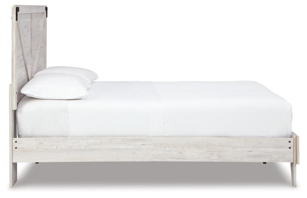 Shawburn Queen Crossbuck Panel Platform Bed - White/Dark Charcoal Gray (5)