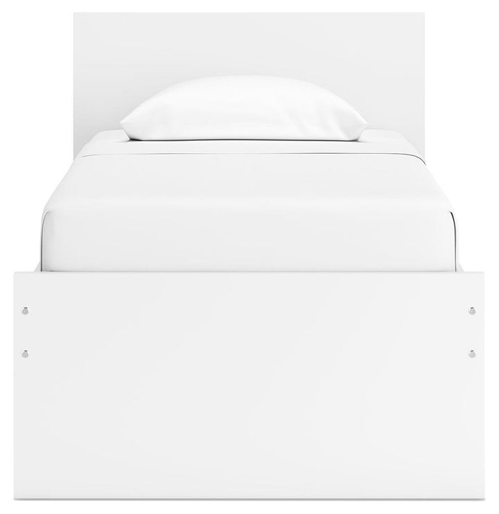 Onita Twin Panel Platform Bed with 1 Side Storage - White (6)