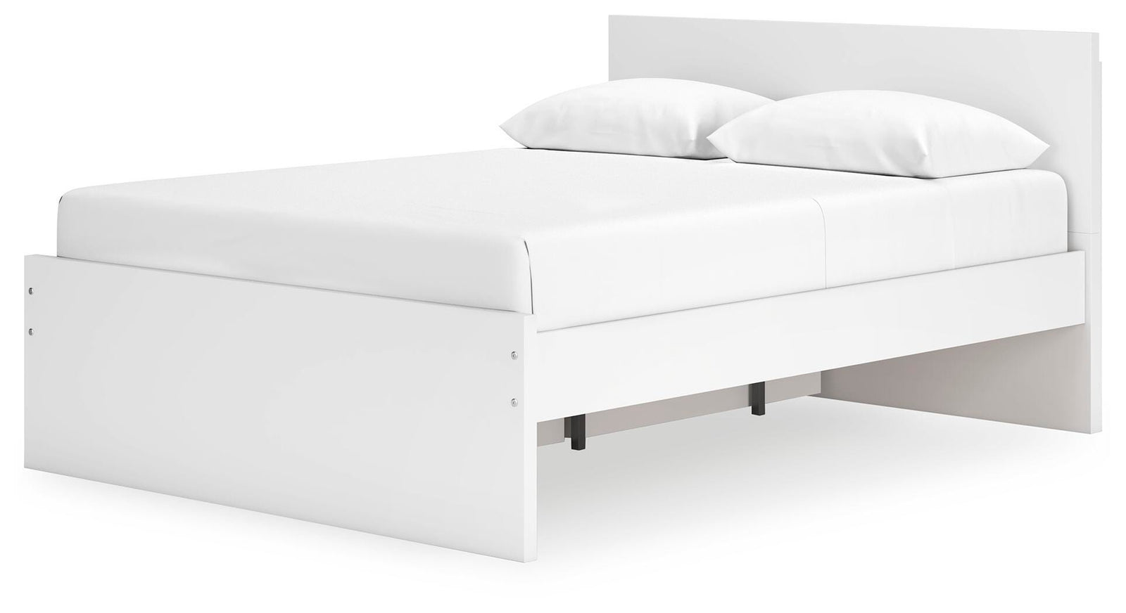 Onita Queen Panel Platform Bed with 1 Side Storage - White (2)