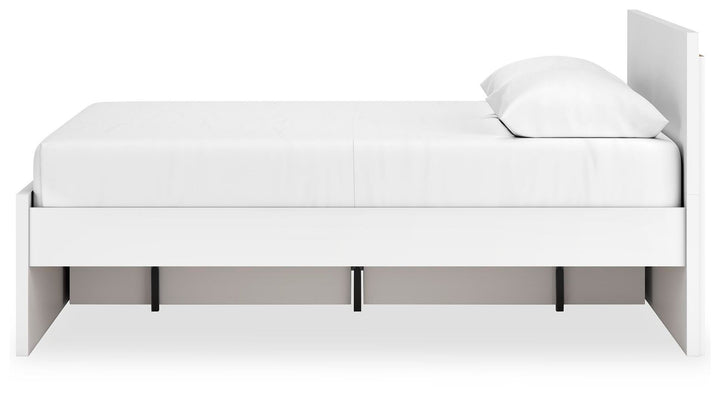 Onita Queen Panel Platform Bed with 1 Side Storage - White (7)