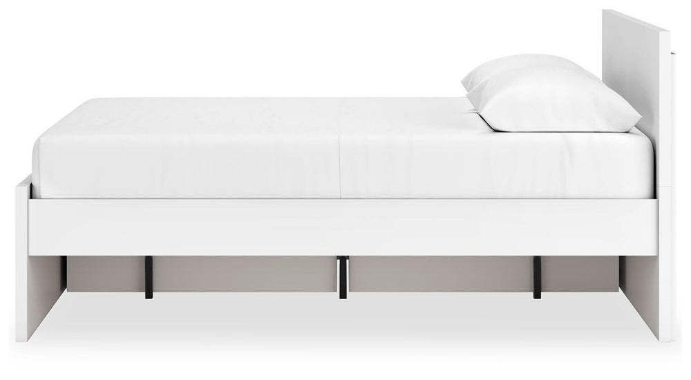 Onita Queen Panel Platform Bed with 1 Side Storage - White (7)