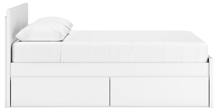 Onita Queen Panel Platform Bed with 1 Side Storage - White (8)