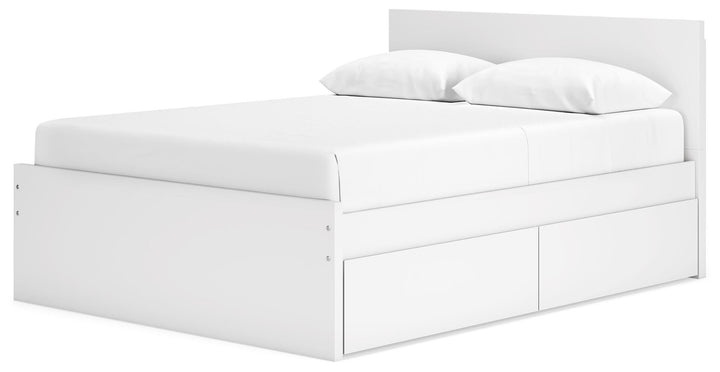 Onita Queen Panel Platform Bed with 2 Side Storage - White (4)