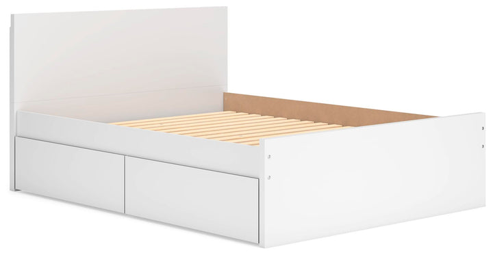 Onita Queen Panel Platform Bed with 2 Side Storage - White (3)