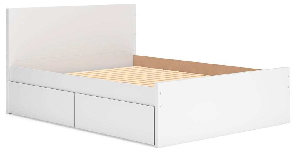 Onita Queen Panel Platform Bed with 2 Side Storage - White (3)