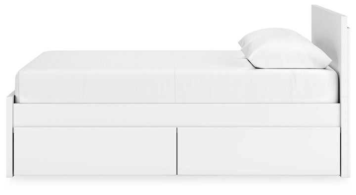 Onita Queen Panel Platform Bed with 2 Side Storage - White (8)