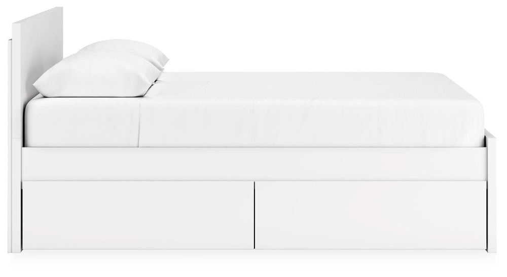Onita Queen Panel Platform Bed with 2 Side Storage - White (9)