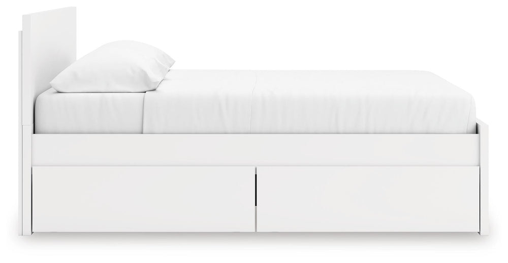 Onita King Panel Platform Bed with Storage - White (7)