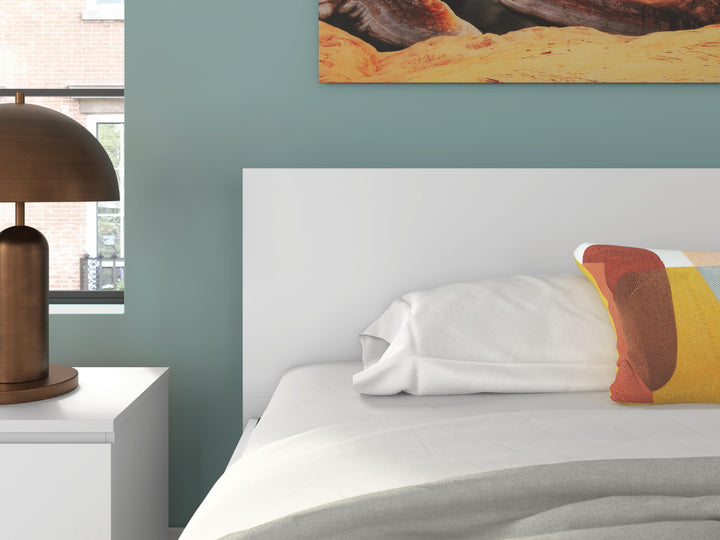 Onita King Panel Platform Bed with 2 Side Storage - White (10)