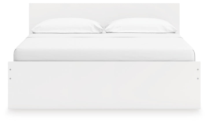 Onita King Panel Platform Bed with 2 Side Storage - White (5)