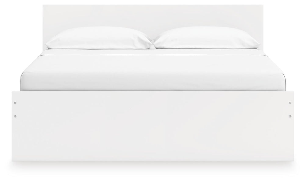 Onita King Panel Platform Bed with 2 Side Storage - White (5)
