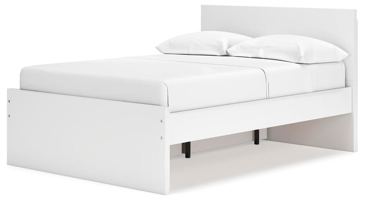 Onita Full Panel Platform Bed with 1 Side Storage - White (3)