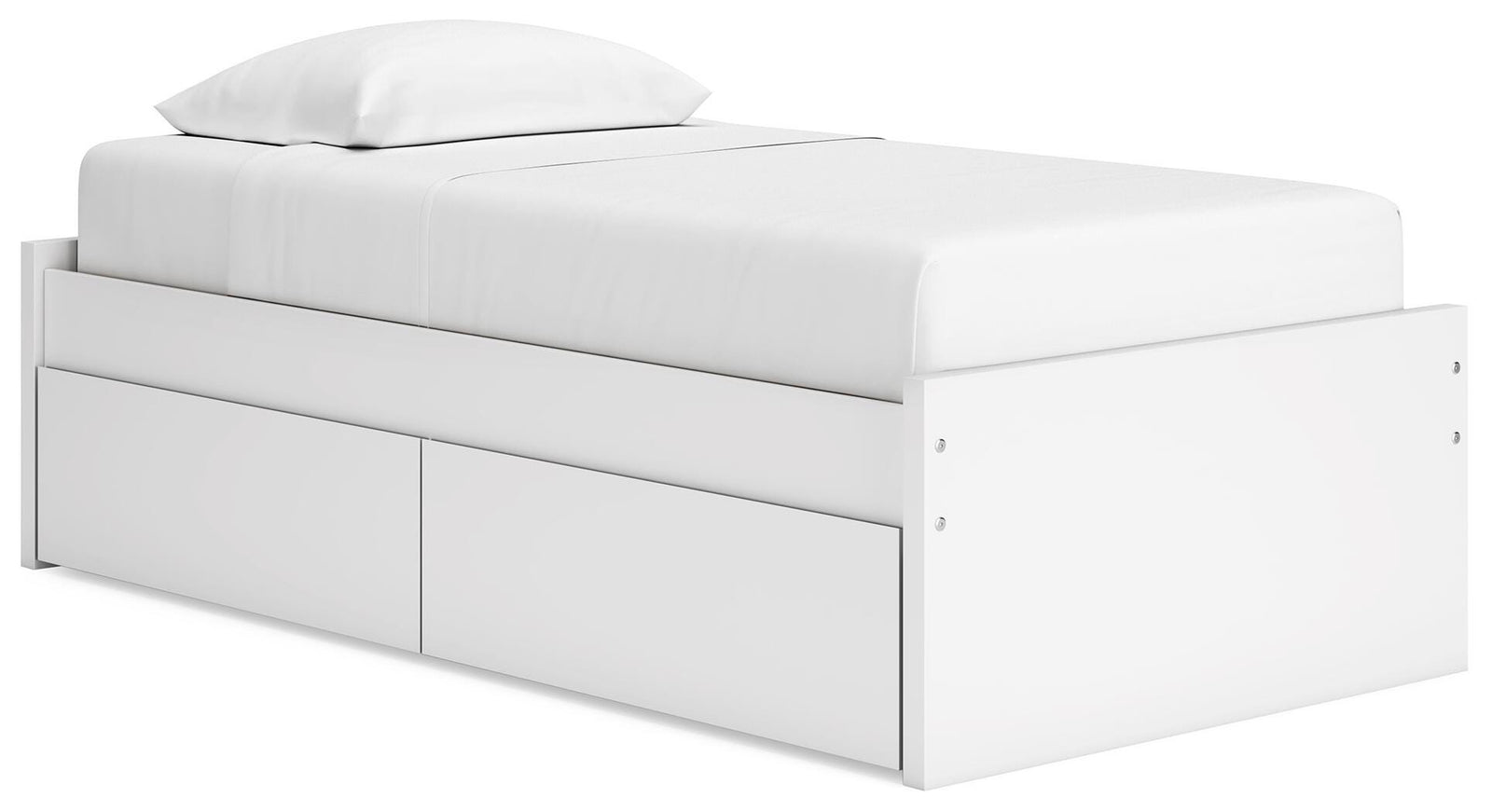 Onita Twin Platform Bed with 1 Side Storage - White (1)