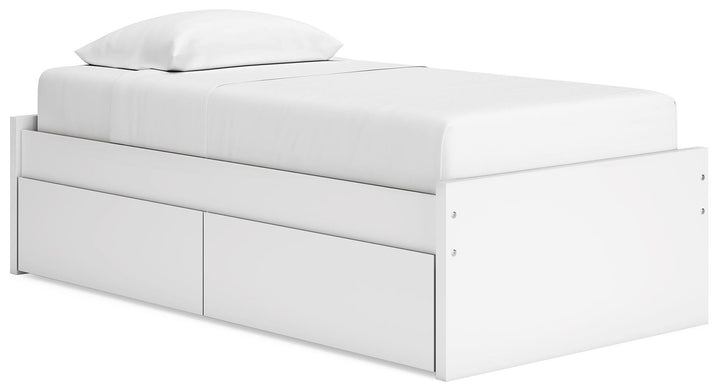 Onita Twin Platform Bed with 1 Side Storage - White (1)