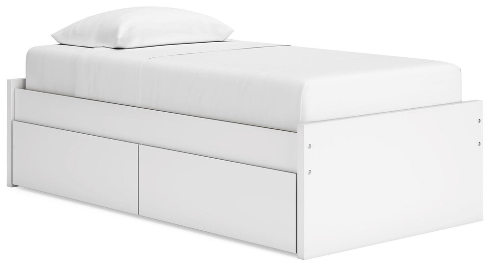 Onita Twin Platform Bed with 1 Side Storage - White (1)