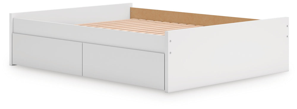 Onita Queen Platform Bed with 1 Side Storage - White (4)