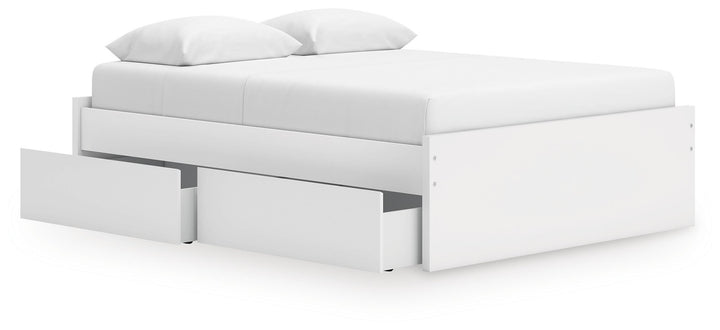 Onita Queen Platform Bed with 1 Side Storage - White (3)