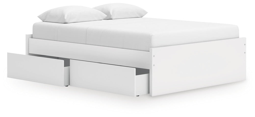 Onita Queen Platform Bed with 1 Side Storage - White (3)