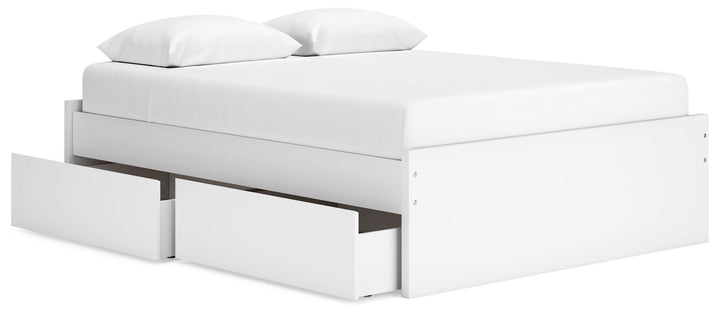 Onita Queen Platform Bed with 2 Side Storage - White (5)