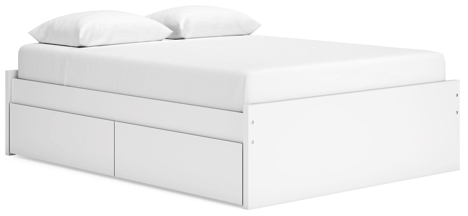 Onita Queen Platform Bed with 2 Side Storage - White (1)