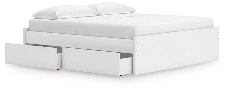 Onita King Platform Bed with 1 Side Storage - White (3)