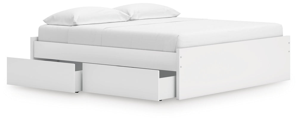 Onita King Platform Bed with 1 Side Storage - White (3)