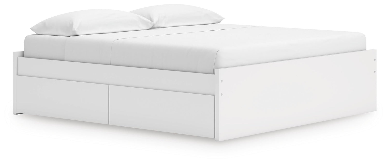 Onita King Platform Bed with 1 Side Storage - White (1)