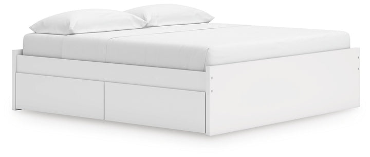 Onita King Platform Bed with 1 Side Storage - White (1)